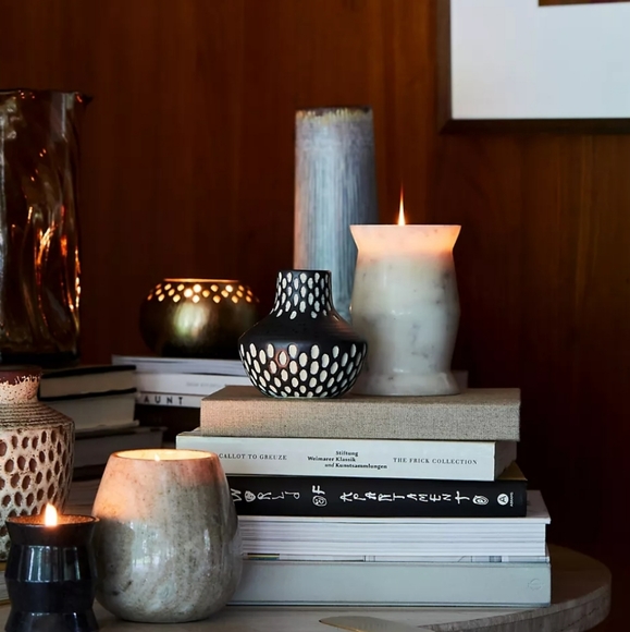Anthropologie Julieta vase - navy/ivory